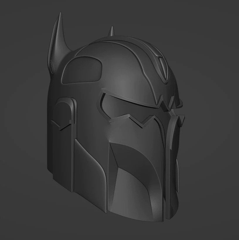 Bat-Mandalorian Mash-up Concept Cosplay Helmet