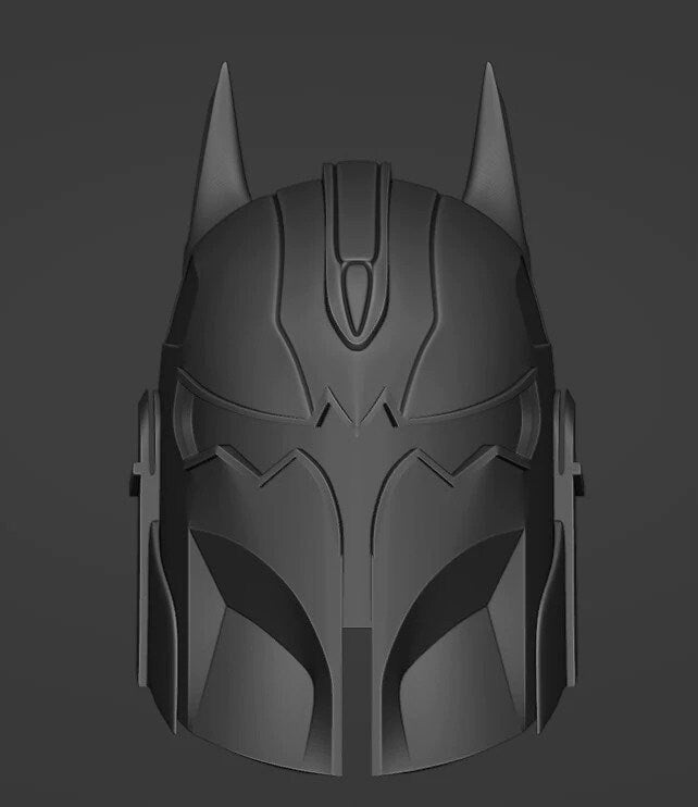 Bat-Mandalorian Mash-up Concept Cosplay Helmet