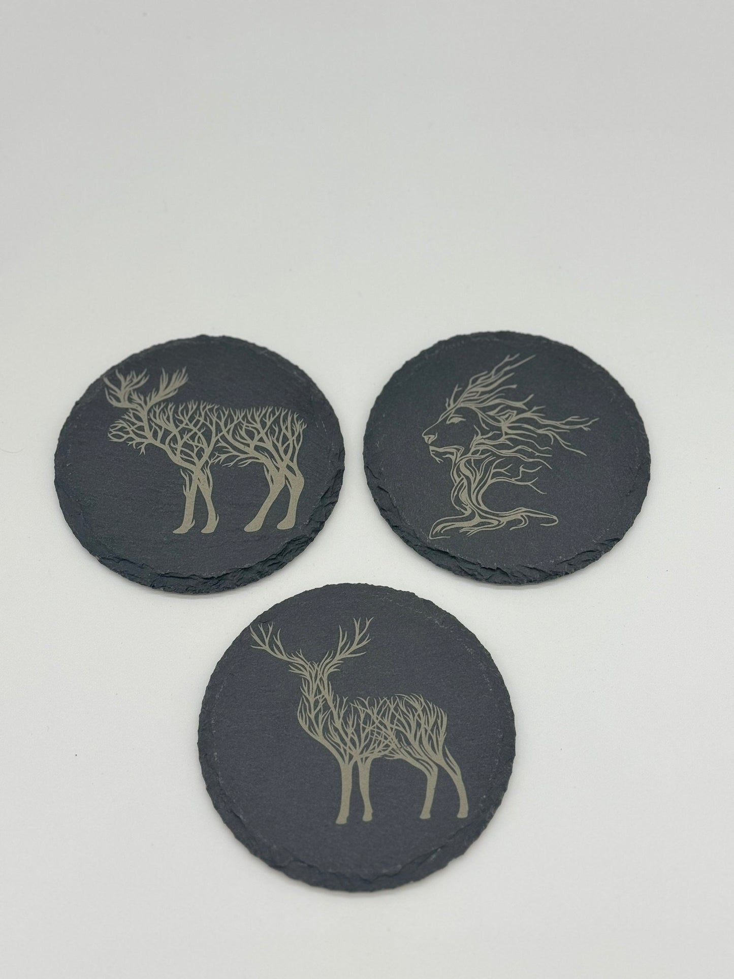 Custom Laser Engraved Slate Coaster Set (10)