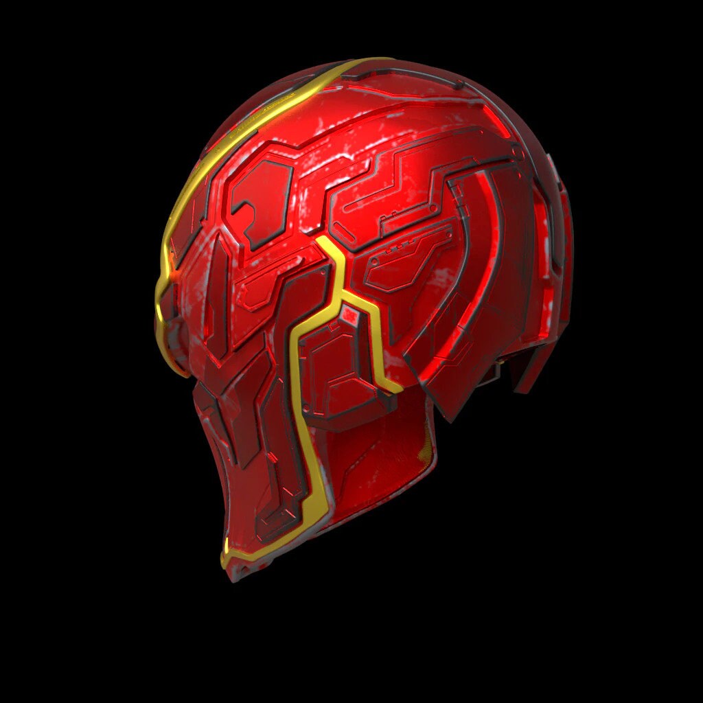 Red Hood Samurai Concept Cosplay Helmet