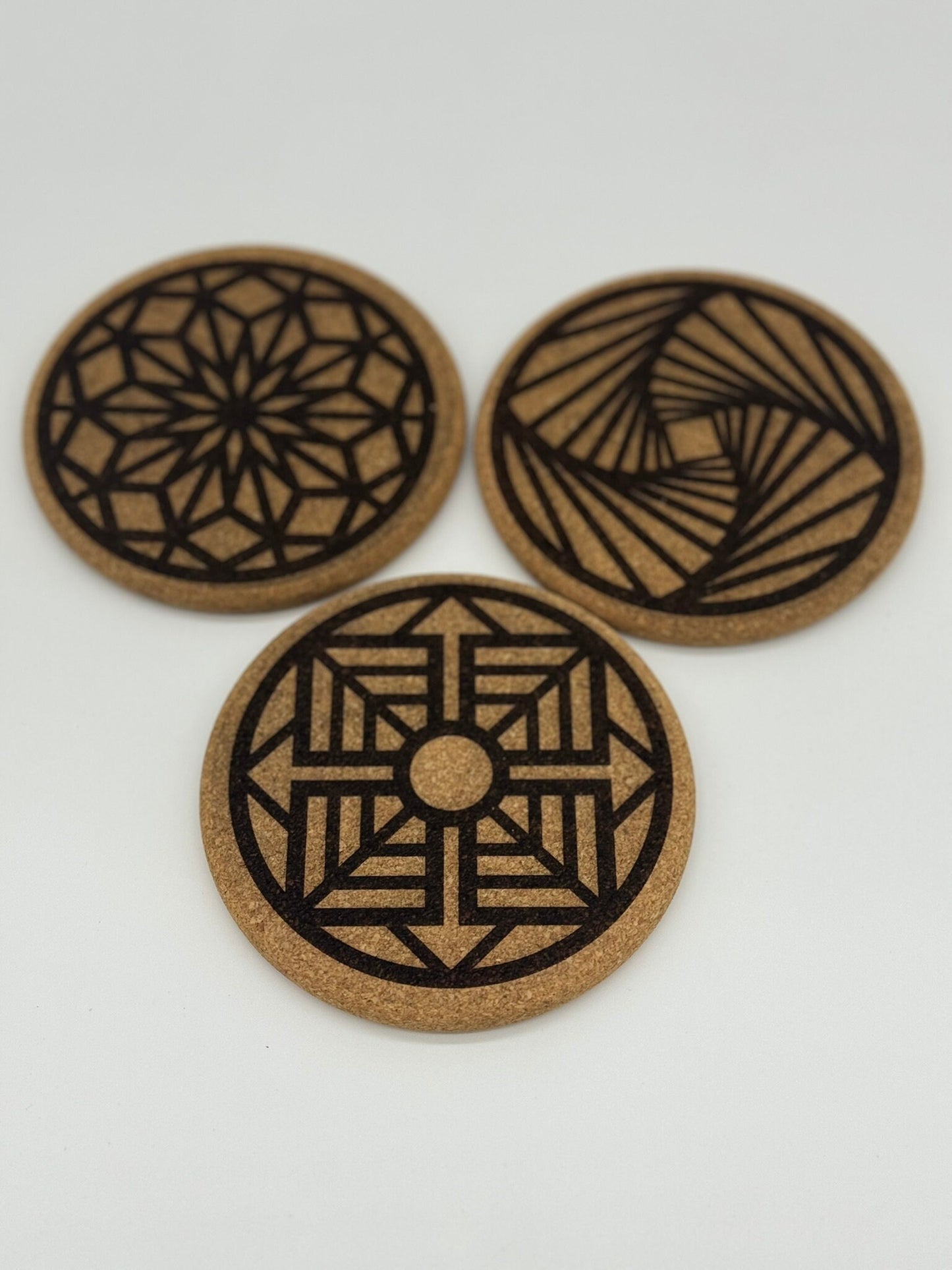 Custom Engraved Cork Coaster Set (8)