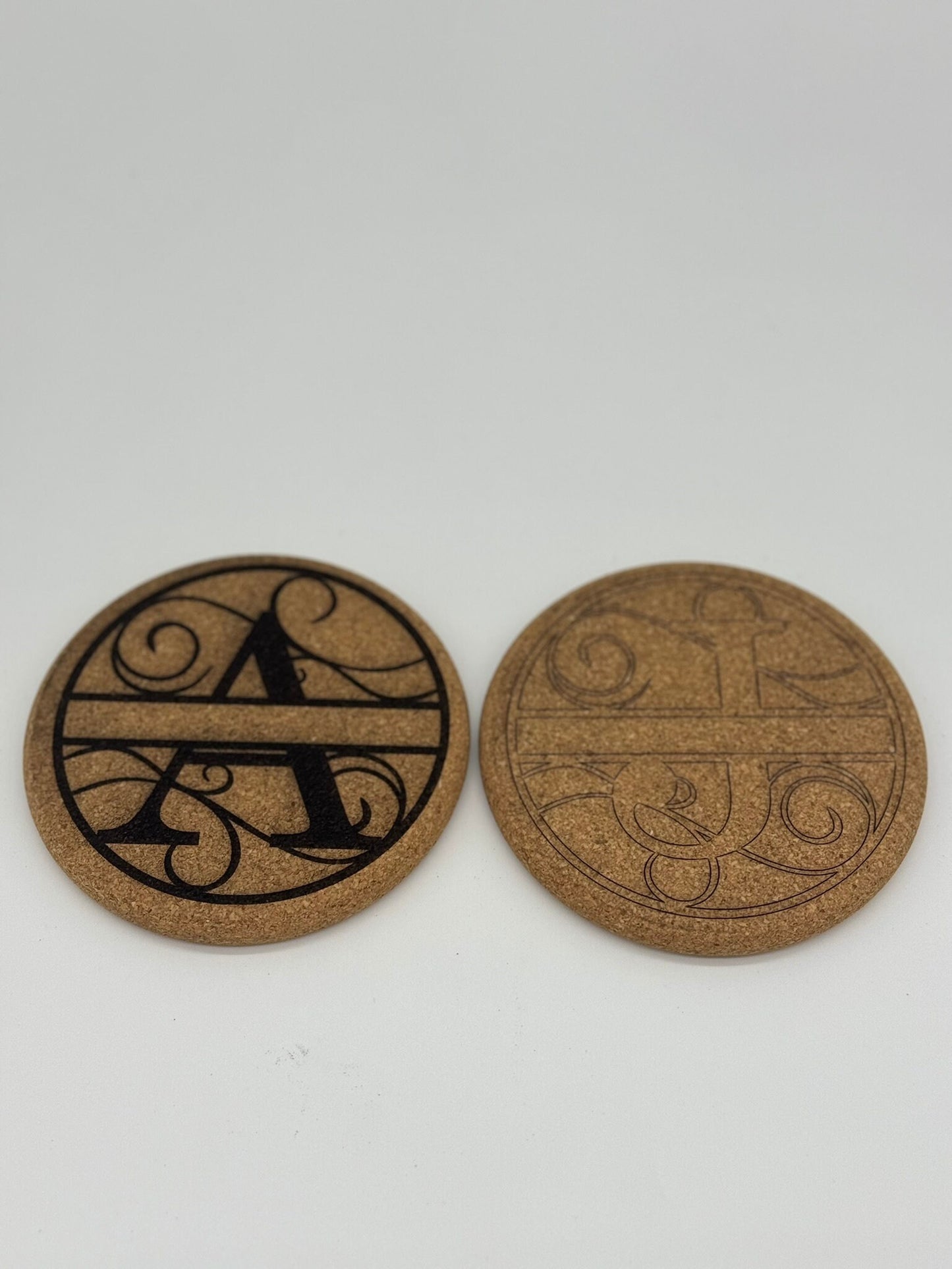 Custom Engraved Cork Coaster Set (8)