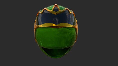 Green Samurai Ranger Cosplay Helmet