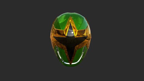 Green Samurai Ranger Cosplay Helmet